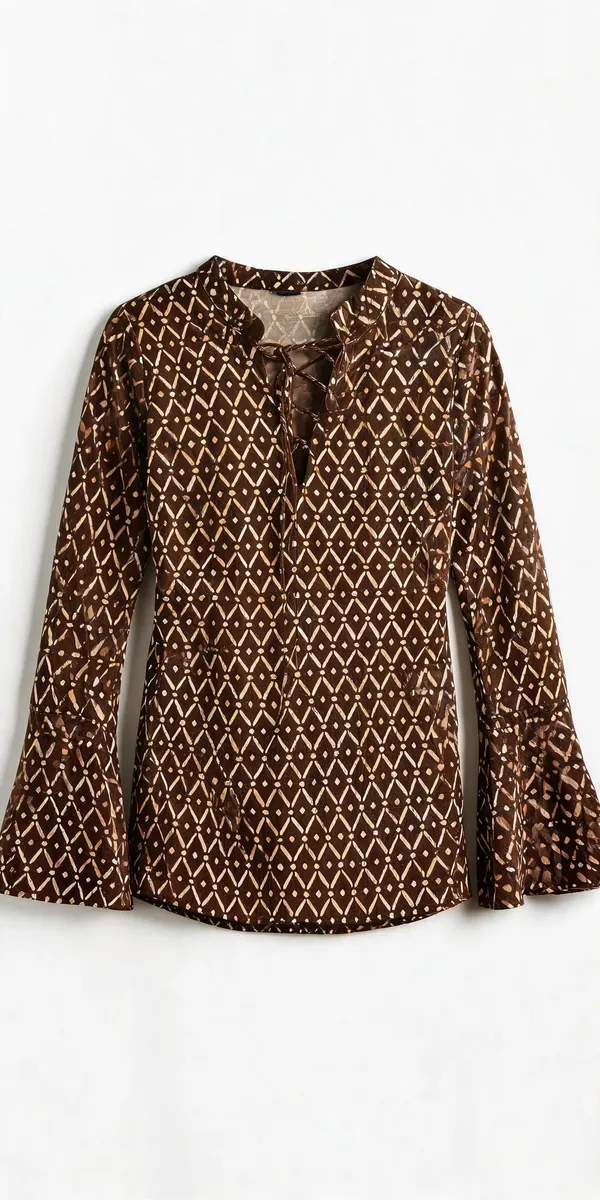 Brown_Cotton_Cambric_Geometric_Print_Top_For_Women