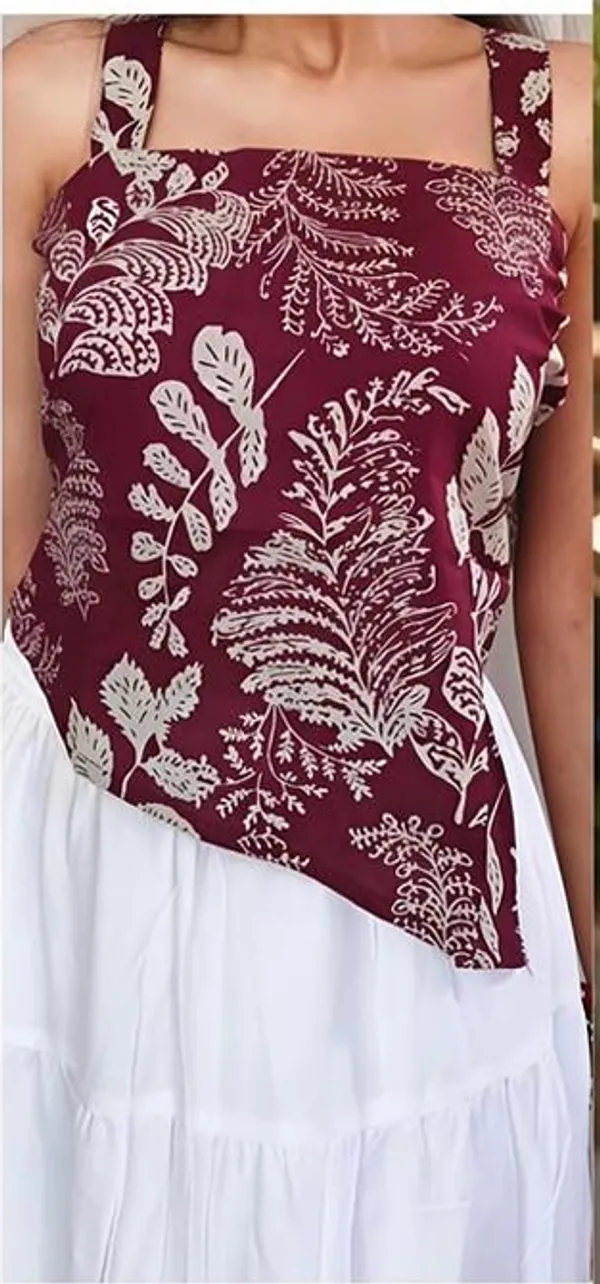 Maroon_Cotton_Cambric_Sleeveless_Botanical_Print_Top_For_Women