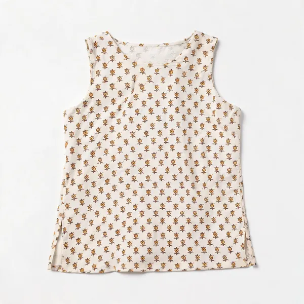 Cream_Cotton_Cambric_Sleeveless_Floral_Print_Top_For_Women