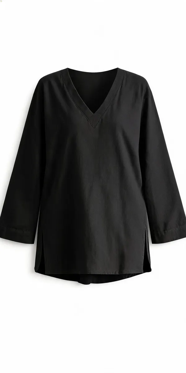 Black_Cotton_Corset_Back_Short_Kurti_For_Women