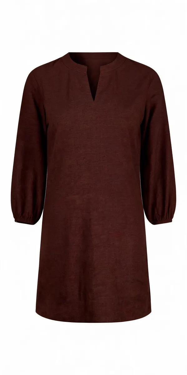 Brown_Cotton_Solid_Straight_Kurti_For_Women