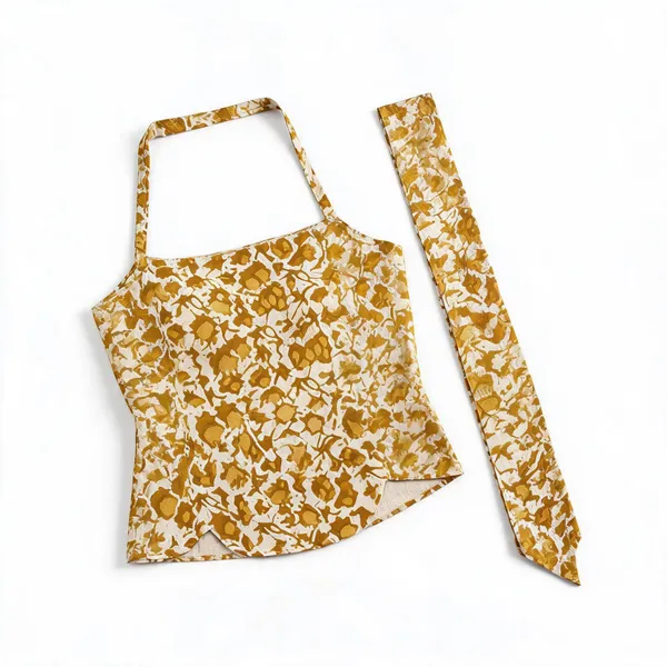 Mustard_Cotton_Halter_Neck_Floral_Print_Top_For_Women