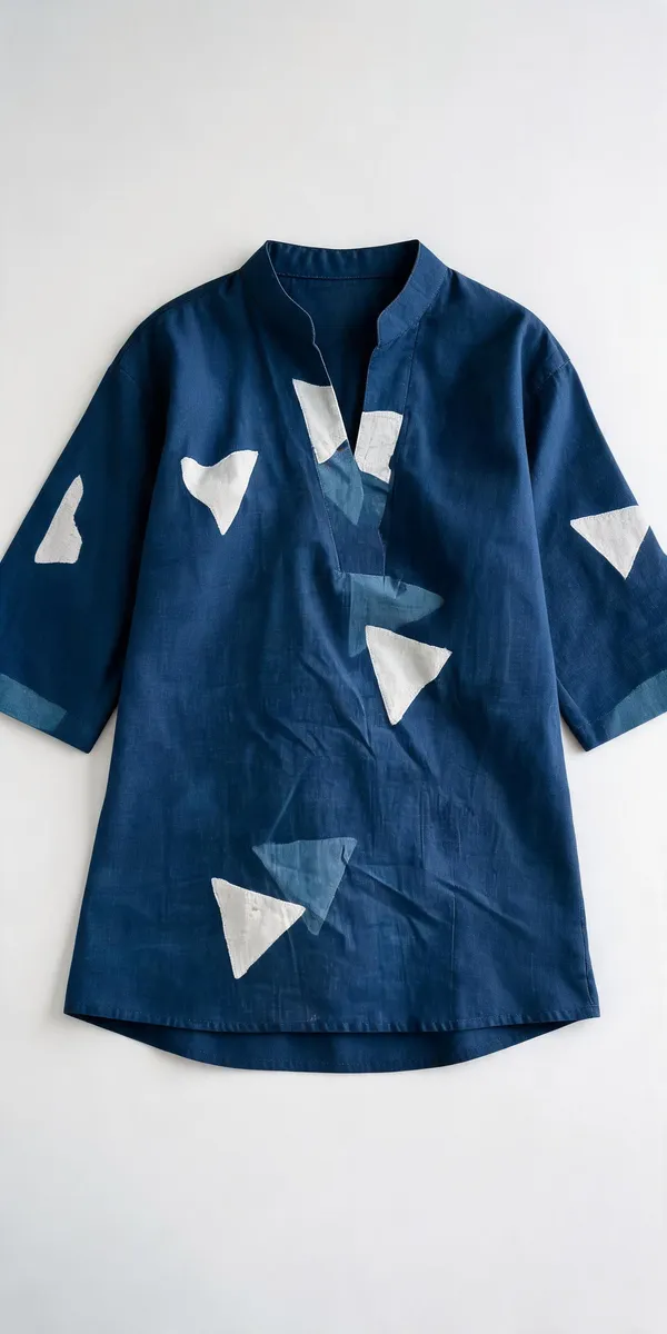 Blue_Cotton_Cambric_Geometric_Print_Tunic_Top_For_Women