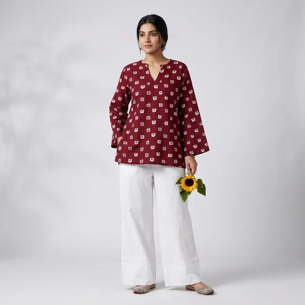 Maroon_Cotton_Straight_Floral_Print_Kurta_Set_For_Women