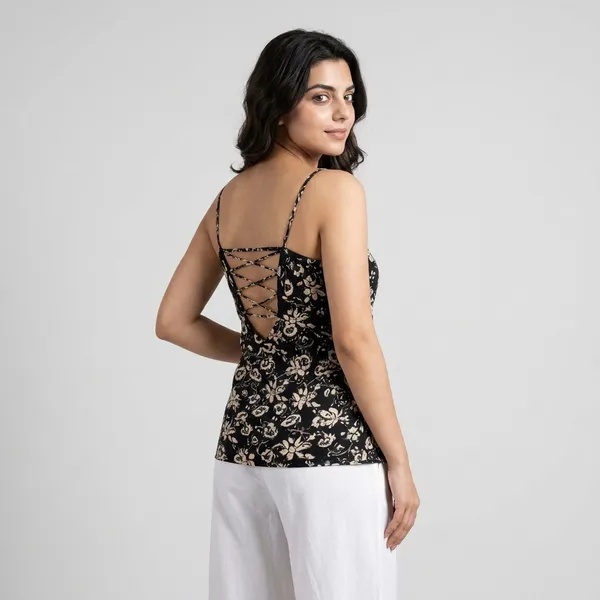 Black_Cotton_Cambric_Floral_Spaghetti_Top_For_Women