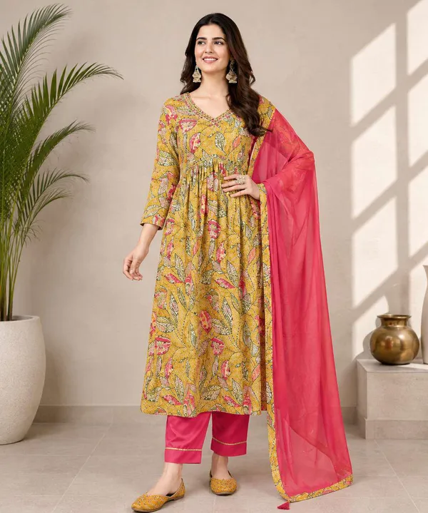 Yellow_Printed_Anarkali_Suit_Set_for_Women