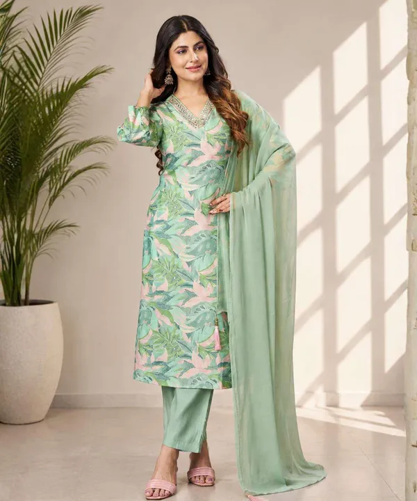 Light_Green_Printed_Kurta_Set_For_Women