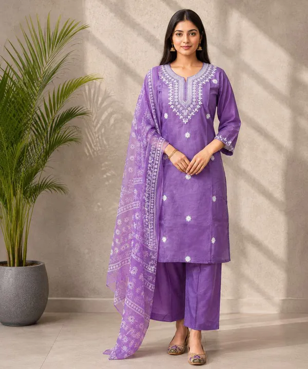 Purple_Embroidered_Straight_Kurta_Set_For_Women