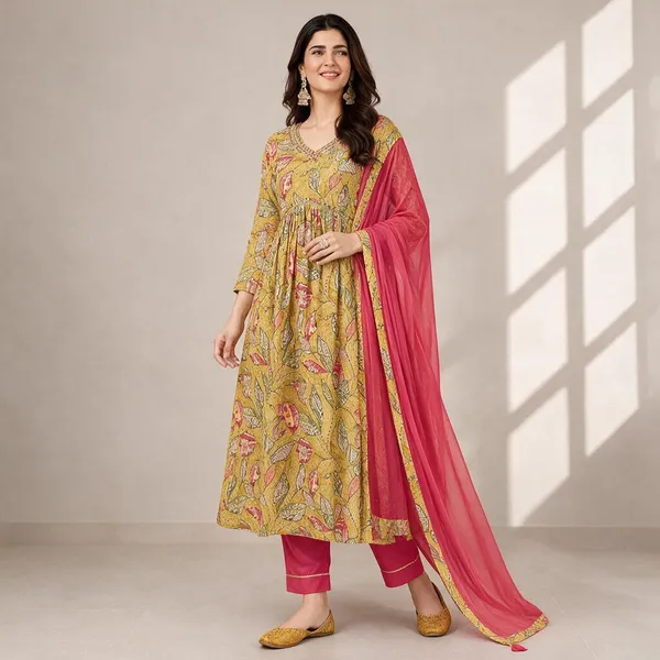 Yellow_Printed_Anarkali_Suit_Set_for_Women