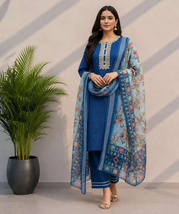 Blue_Printed_Straight_Fit_Kurta_Set_for_Women