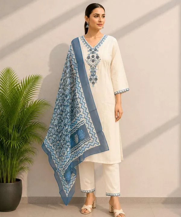 Cream_Embroidered_Kurta_Set_for_Women