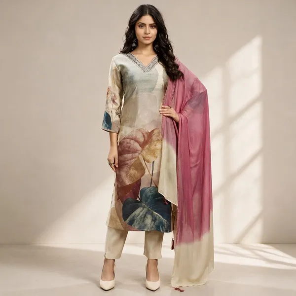 Beige_Printed_Straight_Kurta_Set_For_Women