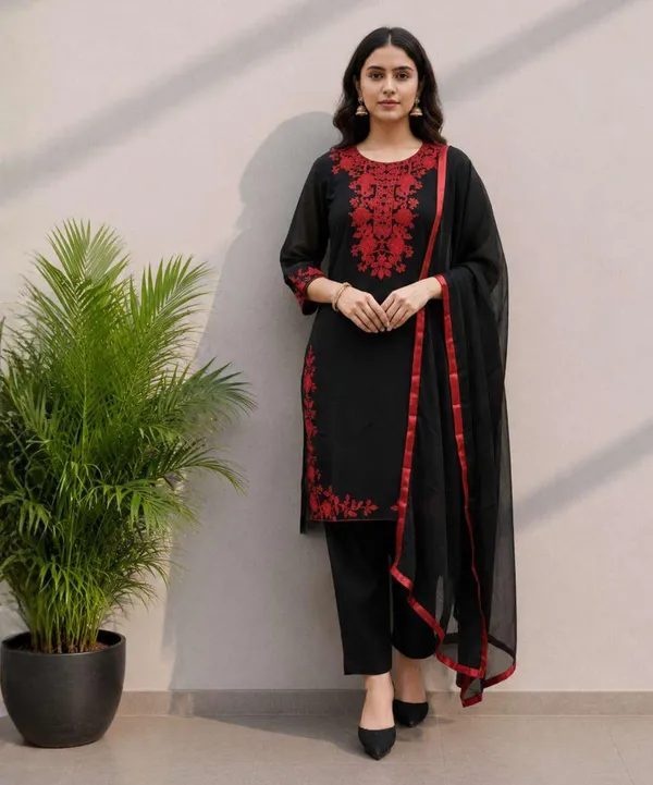 Black_Embroidered_Kurta_Set_for_Women