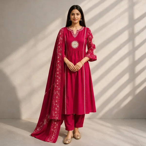 Magenta_Embroidered_Anarkali_Kurta_Set_for_Women