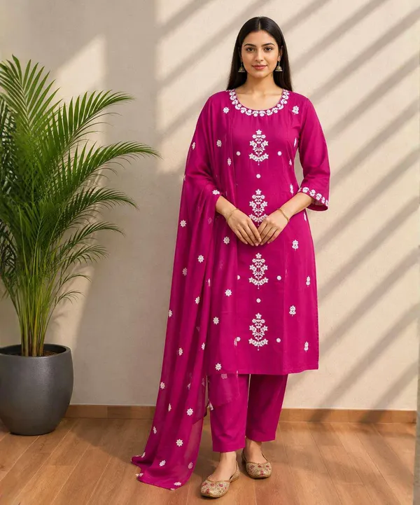 Magenta_Embroidered_Kurta_Set_for_Women