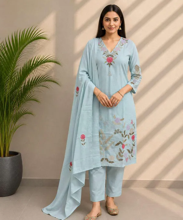 Light_Blue_Floral_Embroidered_Kurta_Set_for_Women