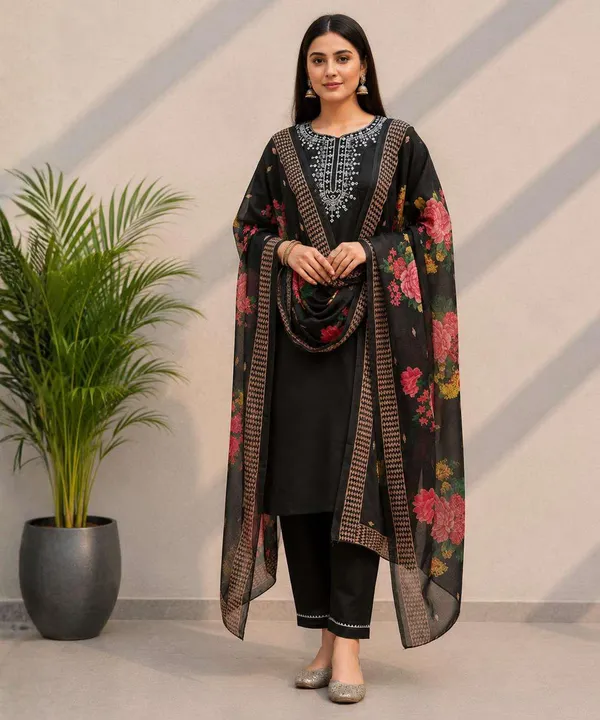 Black_Printed_Kurta_Set_for_Women