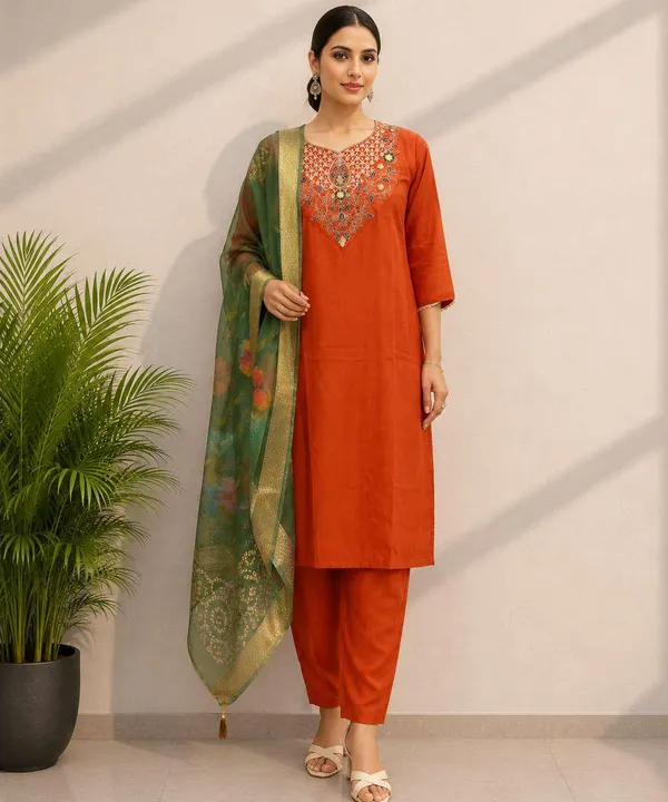 Orange_Printed_Straight_Suit_Set_for_Women