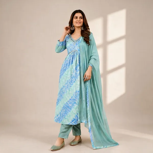Aqua_Printed_Anarkali_Kurta_Set_For_Women