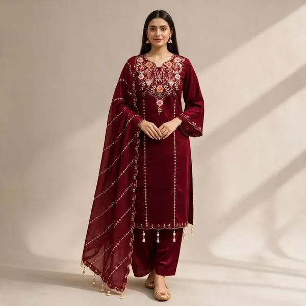 Maroon_Embroidered_Straight_Suit_Set_for_Women