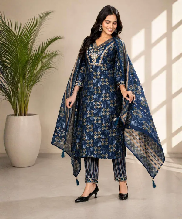 Blue_Printed_Straight_Kurta_Set_For_Women