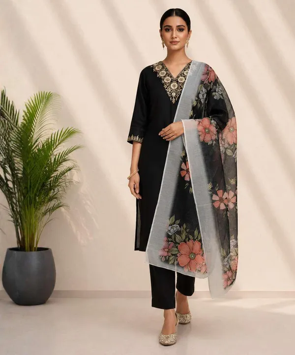 Black_Floral_Print_Kurta_Set_for_Women