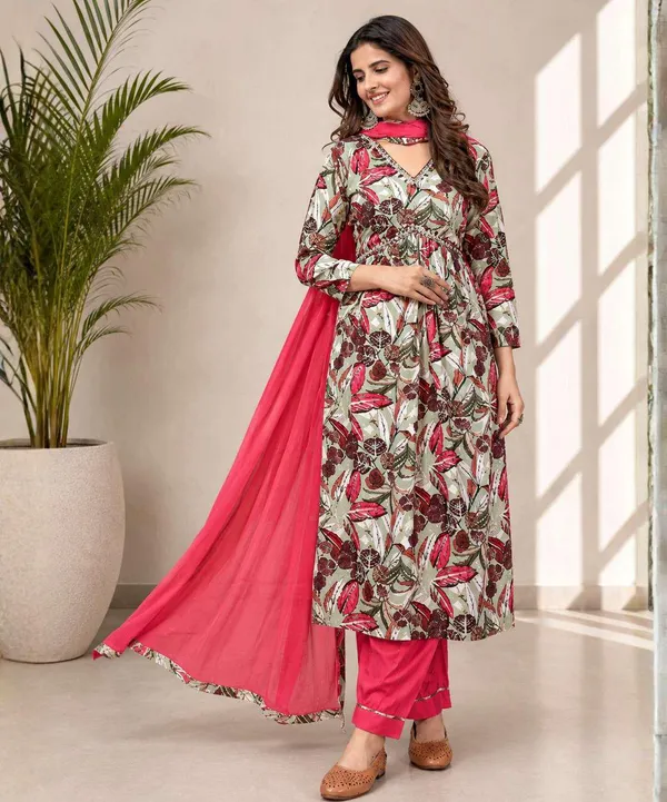Pink_Floral_Print_Straight_Kurta_Set_for_Women