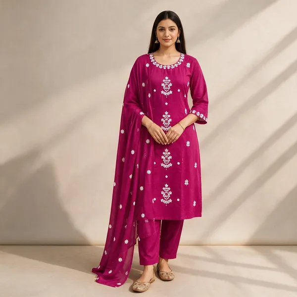 Magenta_Embroidered_Kurta_Set_for_Women