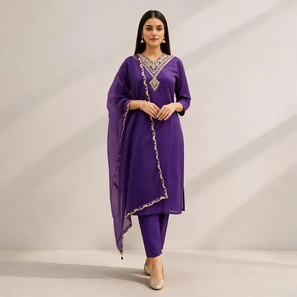 Purple_Embroidered_Kurta_Set_With_Dupatta_For_Women