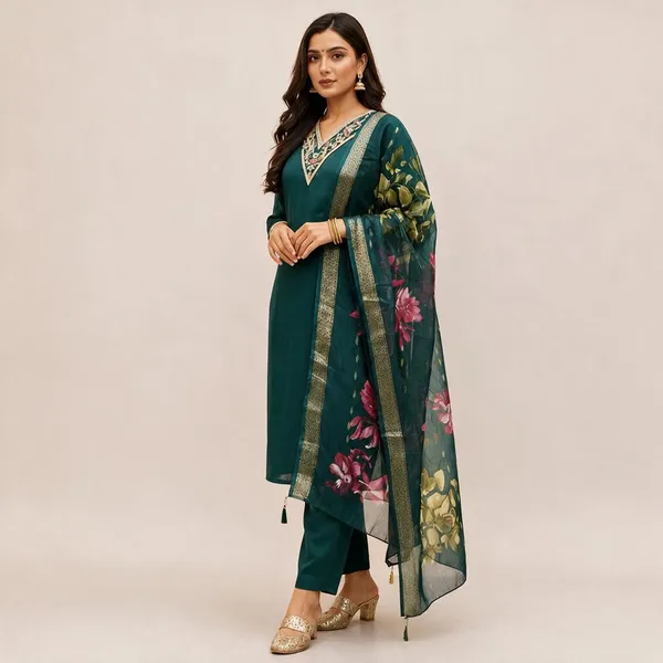 Teal_Printed_Straight_Fit_Suit_Set_for_Women