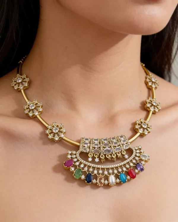 Gold_Tone_Multicolour_Statement_Necklace_for_Women