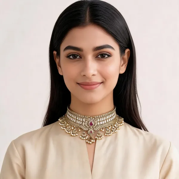 Gold_Alloy_Choker_Necklace_For_Women
