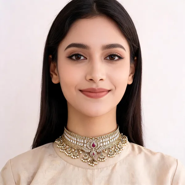 Gold_Alloy_Choker_Necklace_For_Women