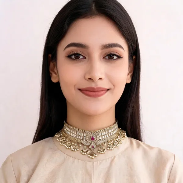 Gold_Alloy_Choker_Necklace_For_Women
