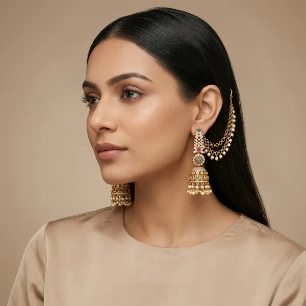 Gold_And_Multicolor_Alloy_Jhumka_Earrings_For_Women