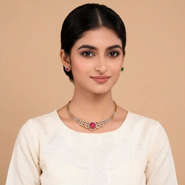 Gold_Alloy_Necklace_And_Earring_Set_For_Women