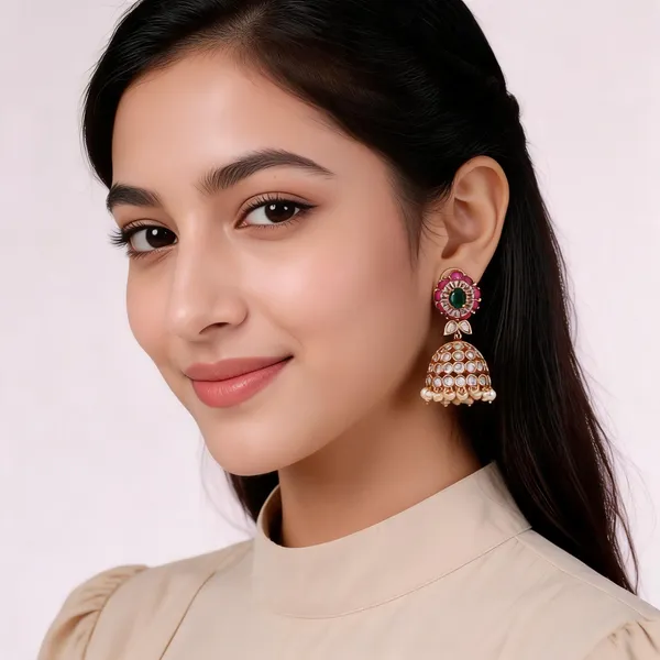 Multicolor_Alloy_Jhumka_Earrings_For_Women