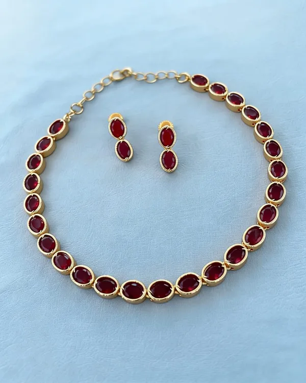 Gold_Tone_Red_Oval_Stone_Necklace_Set_for_Women