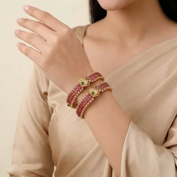 Gold_And_Red_Alloy_Bangles_For_Women