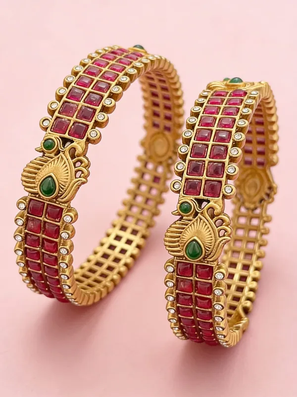 Gold_Tone_Red_Stone_Designer_Bangles_for_Women