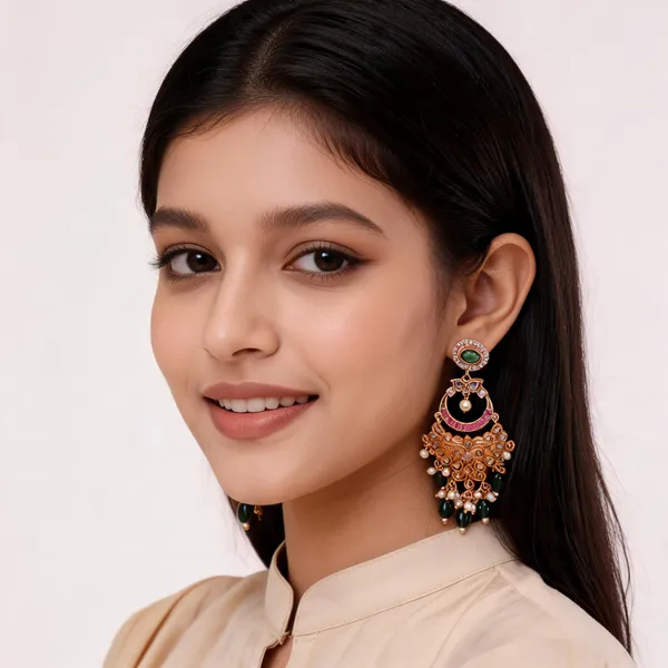 Gold_Alloy_Chandelier_Earrings_For_Women