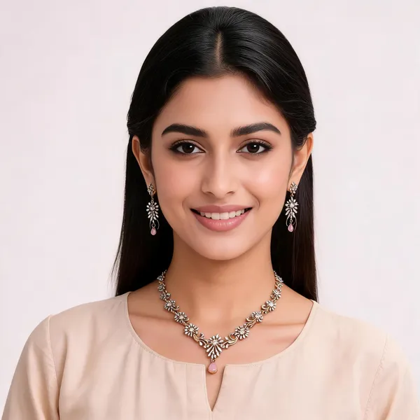 Gold_Alloy_Necklace_And_Earrings_Set_For_Women