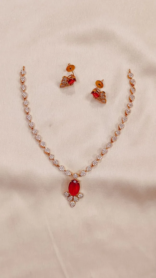 Gold_Tone_Red_Stone_Necklace_And_Earrings_Set_for_Women
