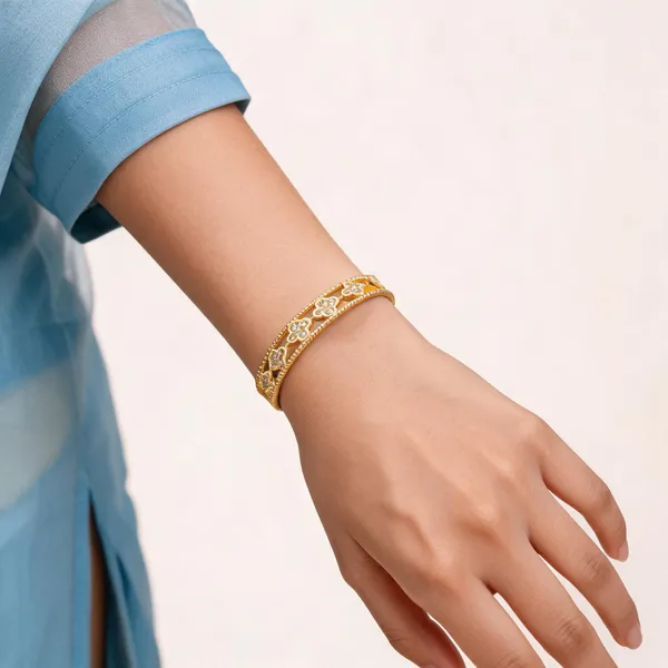 Gold_And_Green_Stainless_Steel_Ring_For_Women