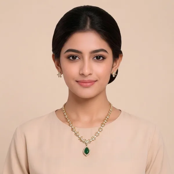 Gold_And_Red_Alloy_Necklace_And_Earrings_Set_For_Women