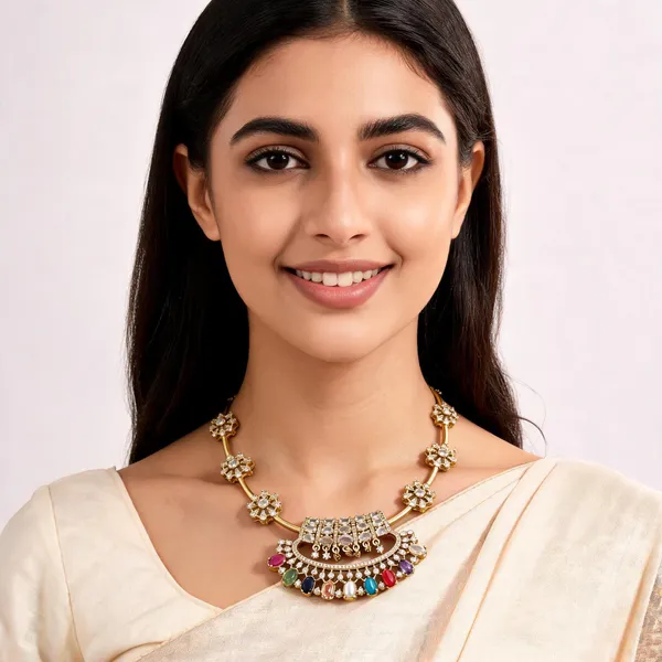 Gold_And_Multicolor_Alloy_Statement_Necklace_For_Women