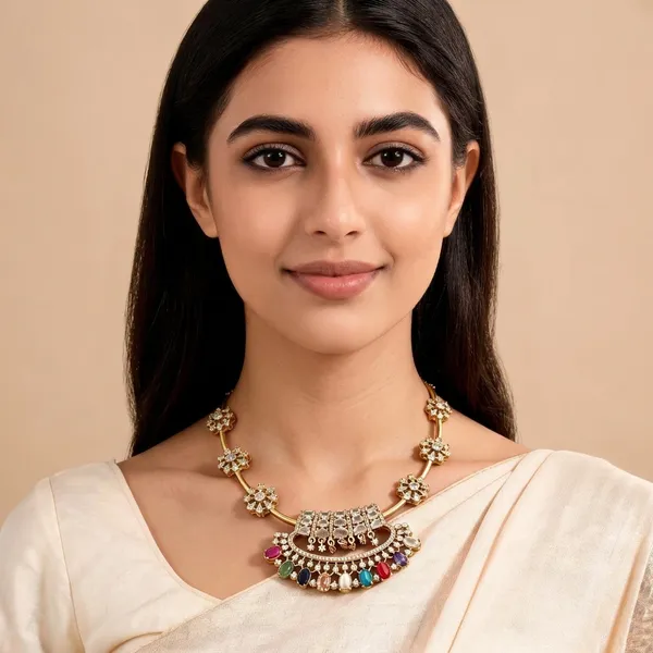 Gold_And_Multicolor_Alloy_Statement_Necklace_For_Women