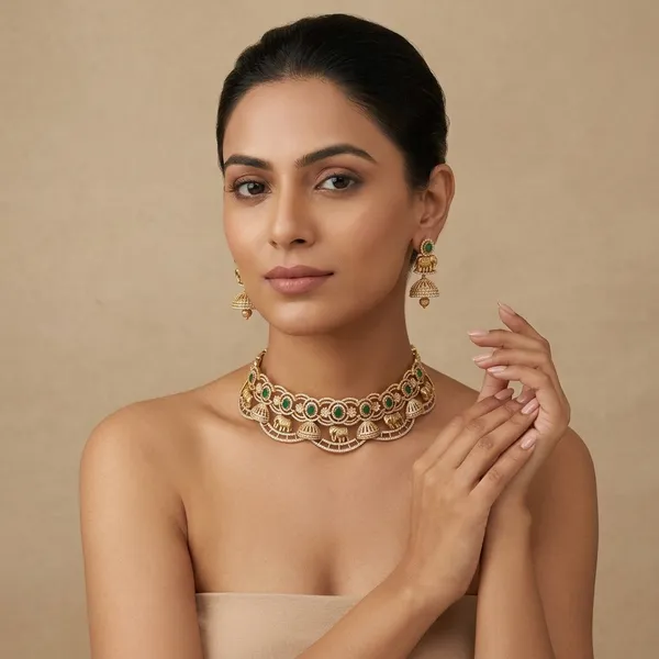 Red_And_Gold_Alloy_Necklace_Set_For_Women