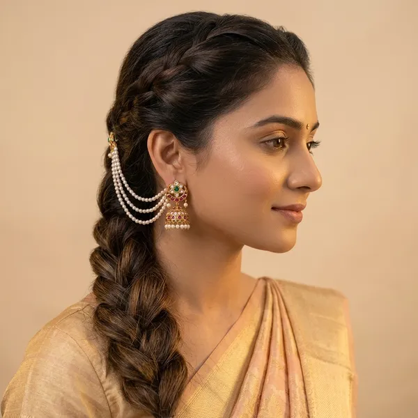Gold_And_Pearl_Alloy_Artificial_Pearl_Beads_Jhumka_Set_For_Women