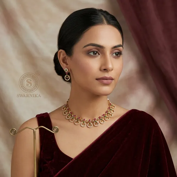 Gold_And_Peacock_Alloy_Necklace_Set_For_Women